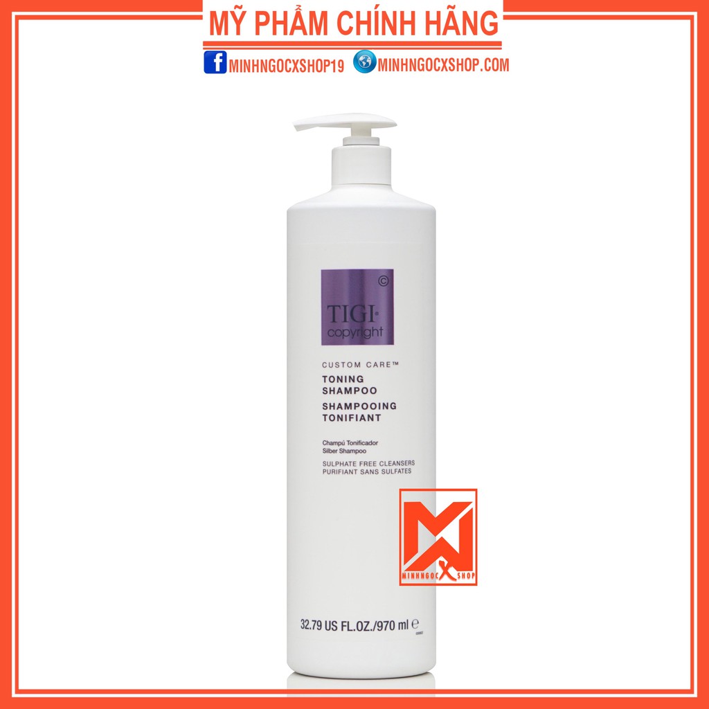 Dầu gội tím khử vàng cho tóc tẩy TIGI COPYRIGHT TONING 970ml chính hãng