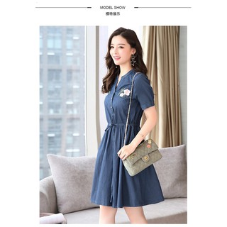 HÀNG NHẬP - ĐẦM DENIM THÊU CAO CẤP