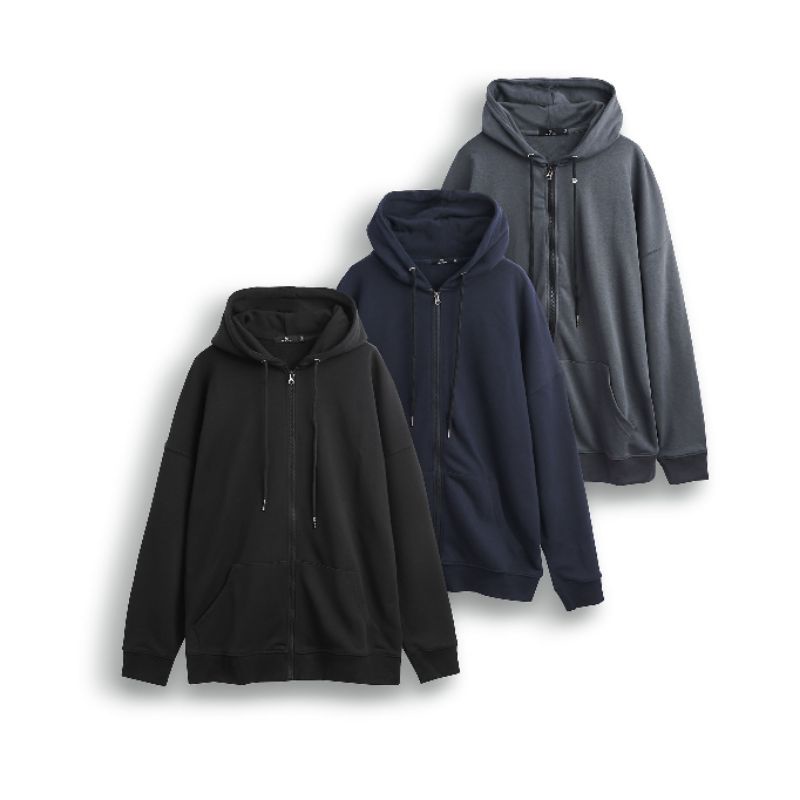 Áo Khoác nỉ Nam Trơn Có Mũ vải Nỉ Đẹp Hàn Quốc Có Mũ Big Size 90 - 130kg mã KHOACNI3