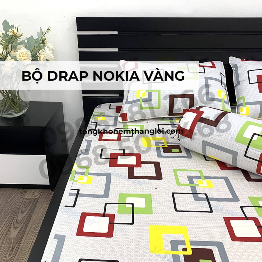 [Ảnh Thật] Nokia Vàng - Bộ Drap Cotton 4 món Thắng Lợi Chính Hãng