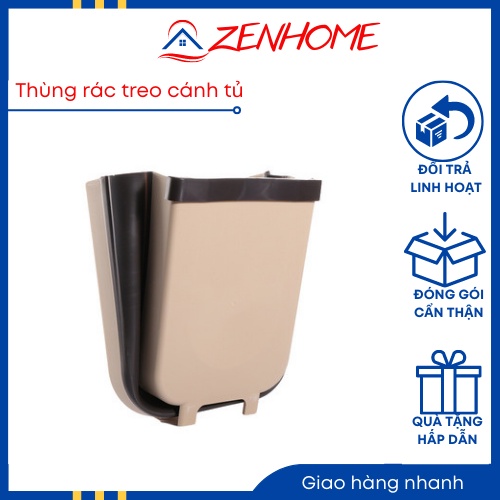 Thùng rác thông minh mini treo cánh tủ bếp giỏ rác gấp xếp gọn đa năng chịu lực tiện ích dễ thương