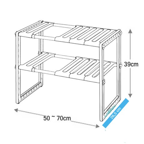 Kệ Nhà Tắm, Kệ Gầm Bếp 2 Tầng Đa Năng 39x70x36cm KG12