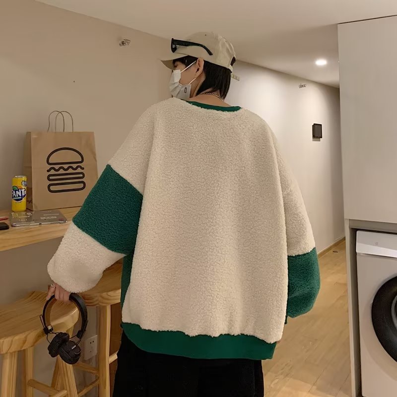 Áo Len nam cổ tròn Dày Dặn Cổ Tròn Dáng Rộng Đơn Giản áo len cổ tròn nữ Thời Trang sweater lông cừu Nam Nữ áo sweater cograue
