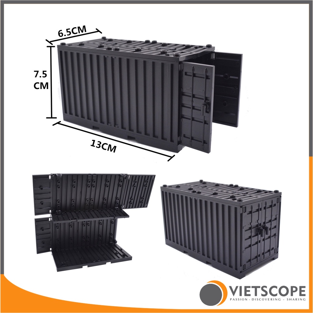 Lắp ráp mô hình thùng Container hàng hóa - Phụ kiện Non Lego - 7042