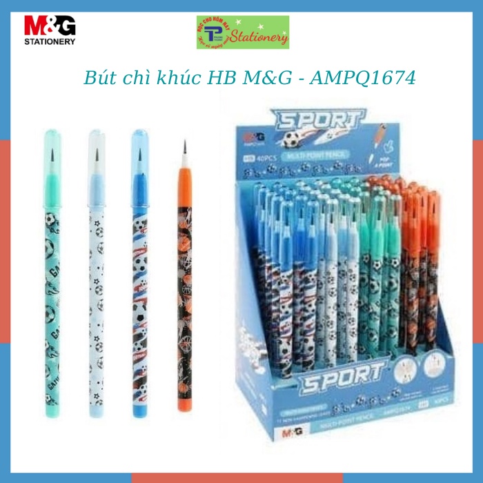 Bút chì khúc hình họa tiết dễ thương M&G AMPQ1674, 1675, ruột chì khúc 1702