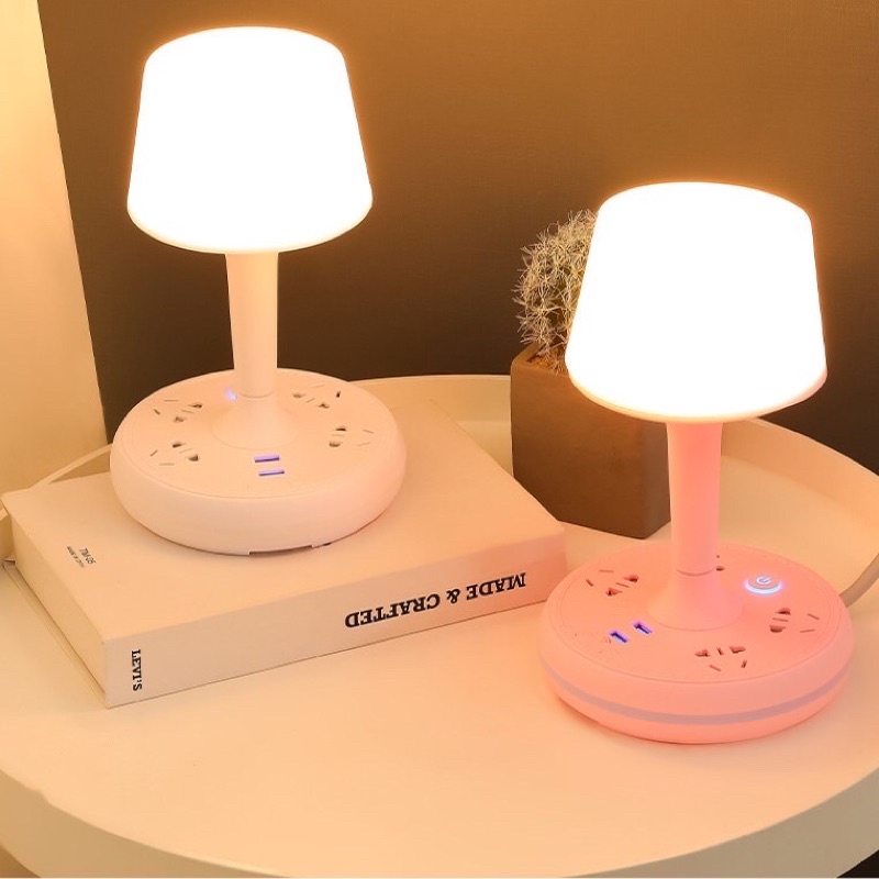 Đèn ngủ thông minh để bàn ,4 ổ cắm điện ,2ổ usb có điều khiển từ xa