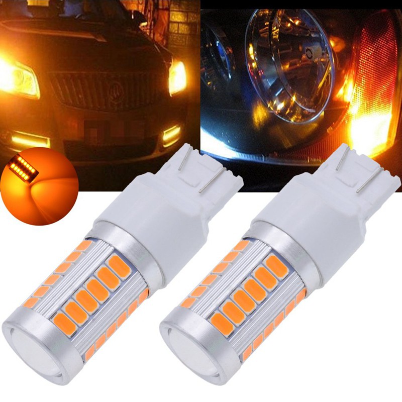 ♧‾♧7443, T20 Led Bulbs Amber Yellow 900 Lumens Super Bright Turn Signals Light Brake Stop Par
