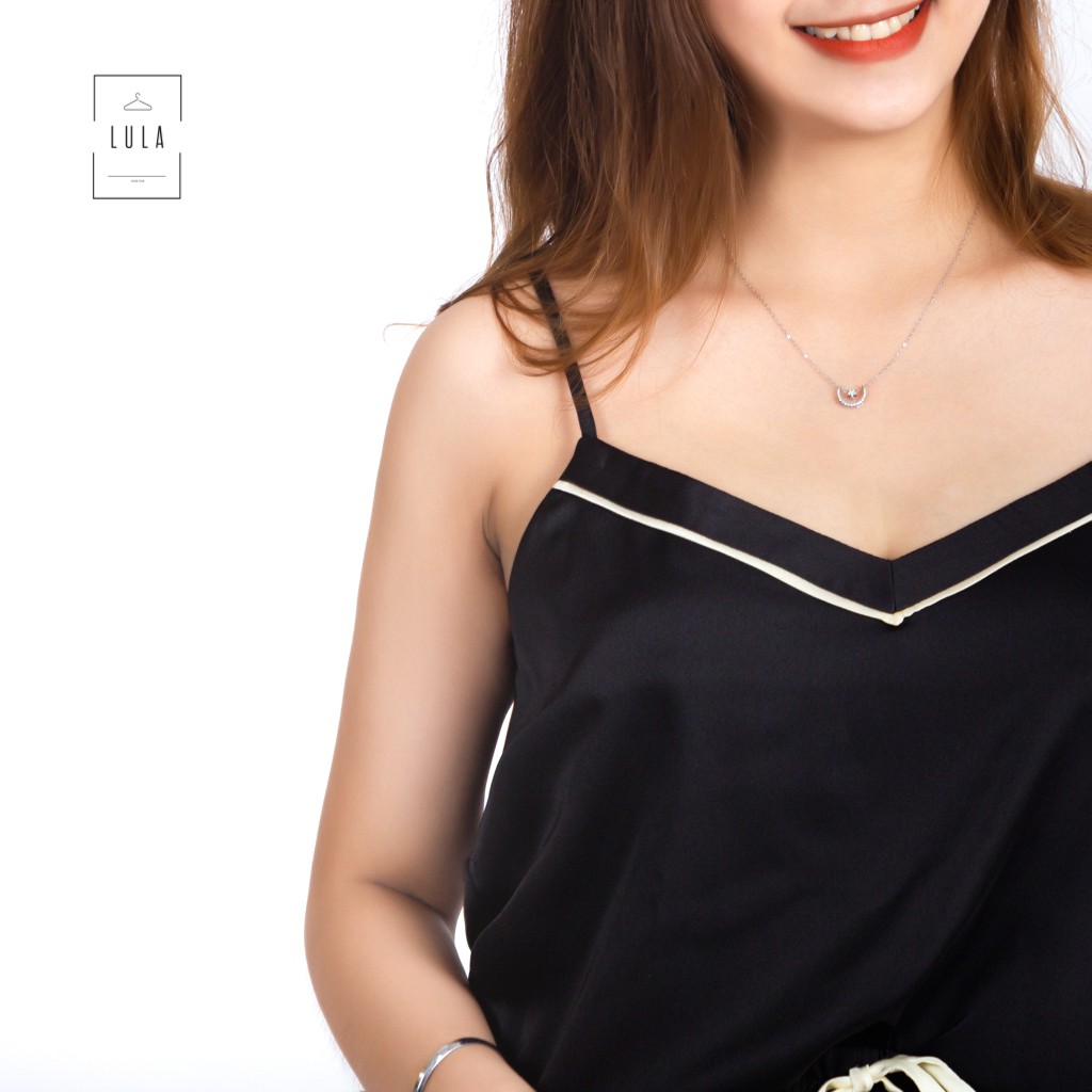 Đồ ngủ 2 dây lụa nữ cao cấp LULA BOUTIQUE, pijama lụa nữ hai dây | BigBuy360 - bigbuy360.vn