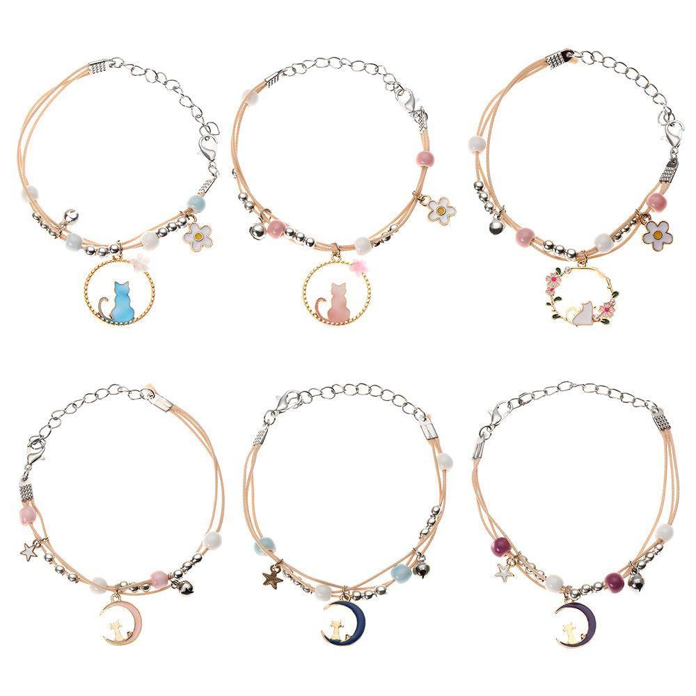 Vòng Tay Mặt Hình Mèo Sáng Tạo Thời Trang Cho Học Sinh