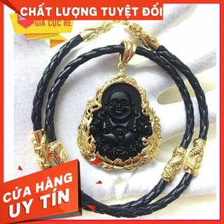 Mặt phật di lặc phong thủy may mắn ❤️Tặng Quà VIP❤️Ưu Đãi Lớn-Hôm Nay- Màu đen + tặng 1 dây cao sụ mạ vàng