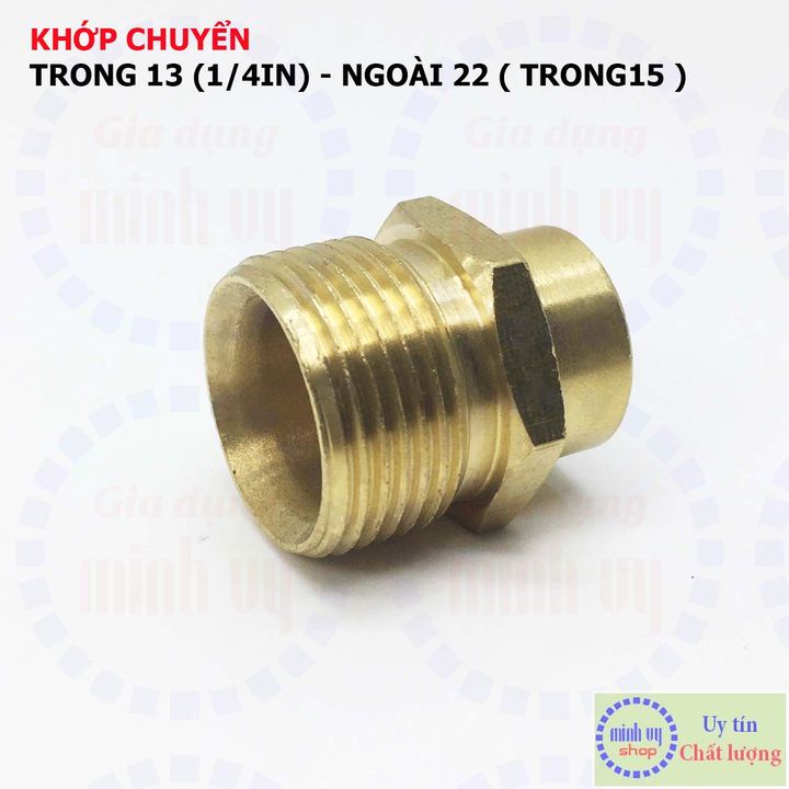 khớp chuyển renTRONG13mm (1/4in) - ren NGOÀI 22mmx1.5 trong 15