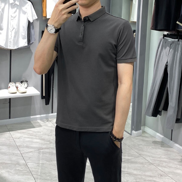 Fashion Áo Polo Nam Trơn Văn Phòng Trẻ Trung In Họa TIết Chữ GK Zenkocs3 MEN TOP 241V2