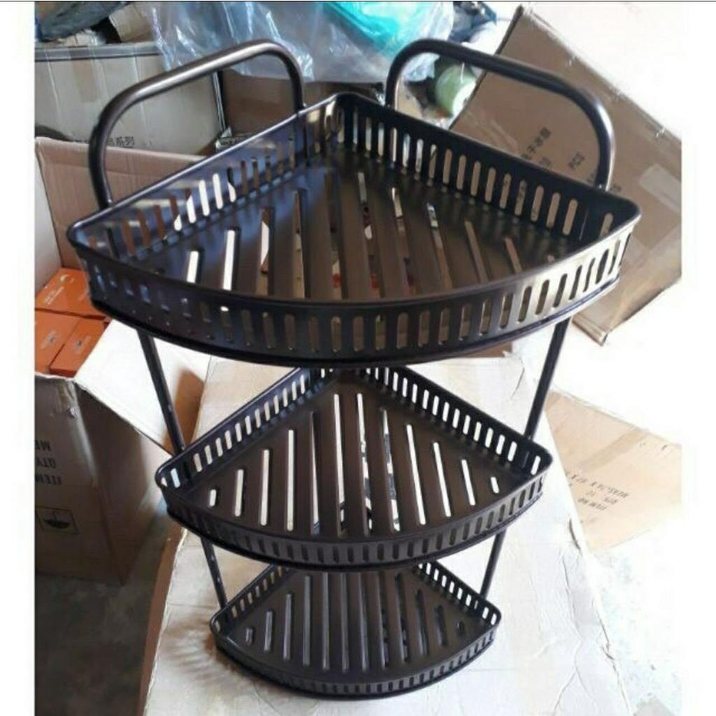 Kệ góc inox sơn tĩnh điện 2 tầng, 3 tầng