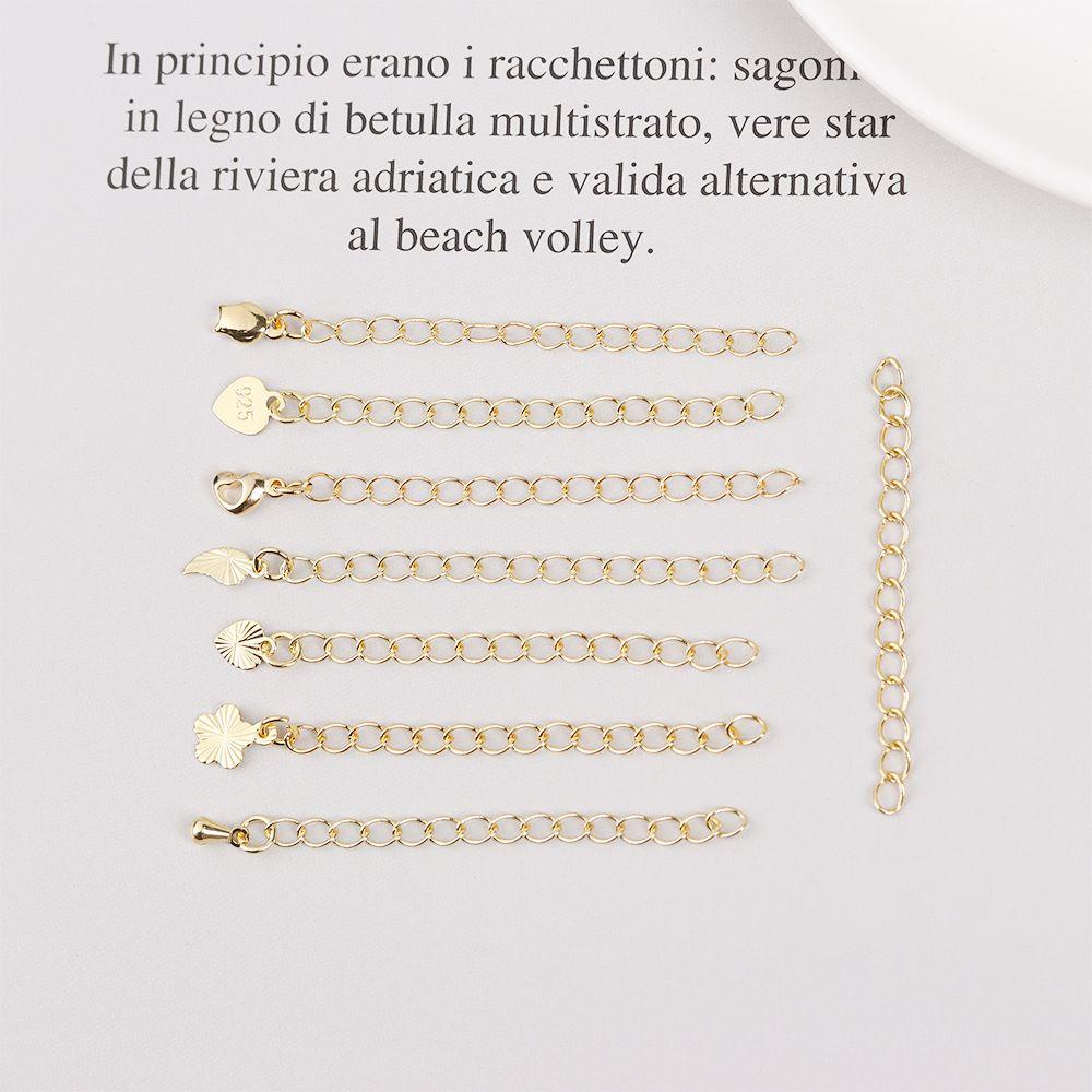 NIUYOU Set 5 Đuôi Dây Xích Nối Dài Trang Sức Mạ Vàng 18k
