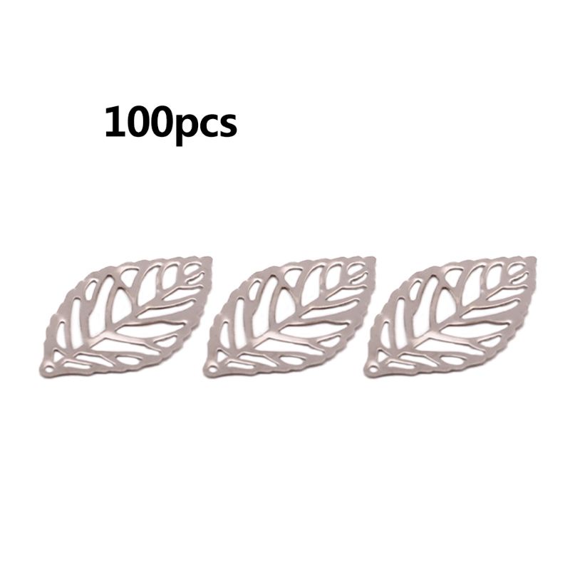 Set 100 Mặt Dây Chuyền Hình Chiếc Lá Bằng Resin UV Charms