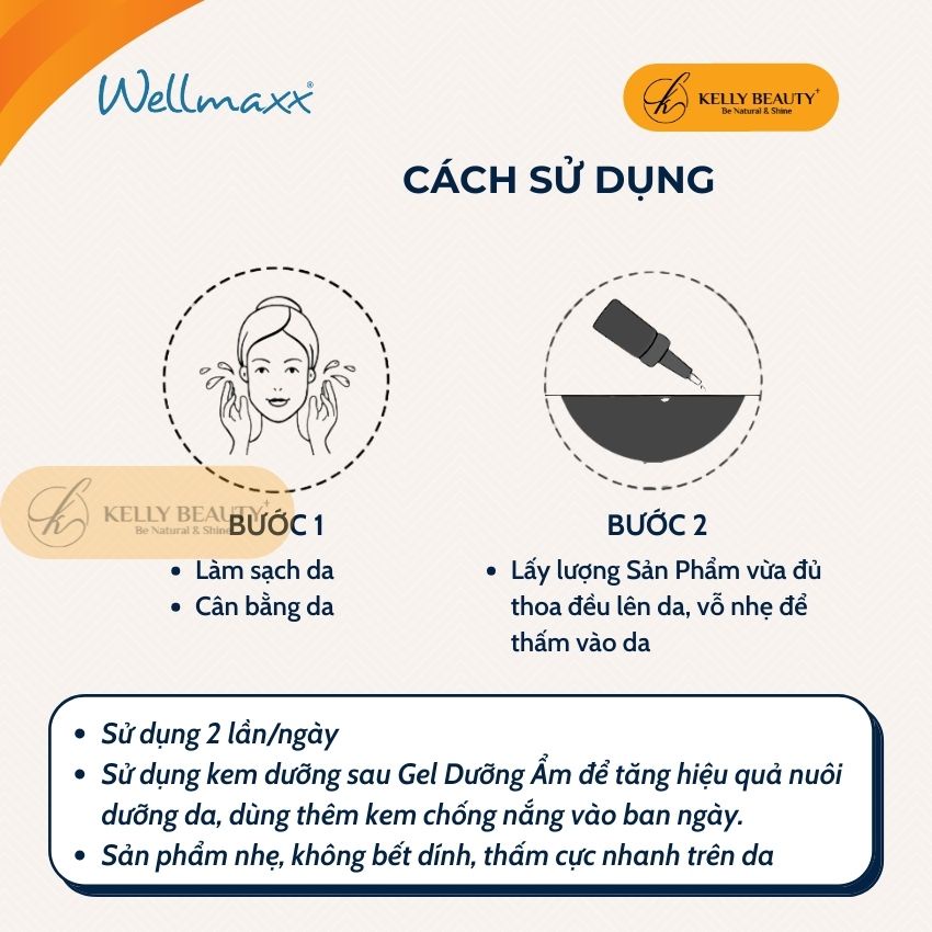 HA Gel Dưỡng Ẩm WELLMAXX Hyaluron 50ml - Cấp Ẩm Tầng Sâu, Làm Dịu Da; Tăng Đàn Hồi, Căng Bóng Da | KELLY BEAUTY