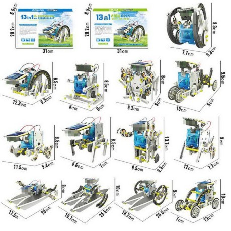 BỘ LẮP RÁP NĂNG LƯỢNG MẶT TRỜI - ROBOT TƯƠNG LAI 13 IN 1 EDUCATIONAL SOLAR ROBOT KIT 2115A