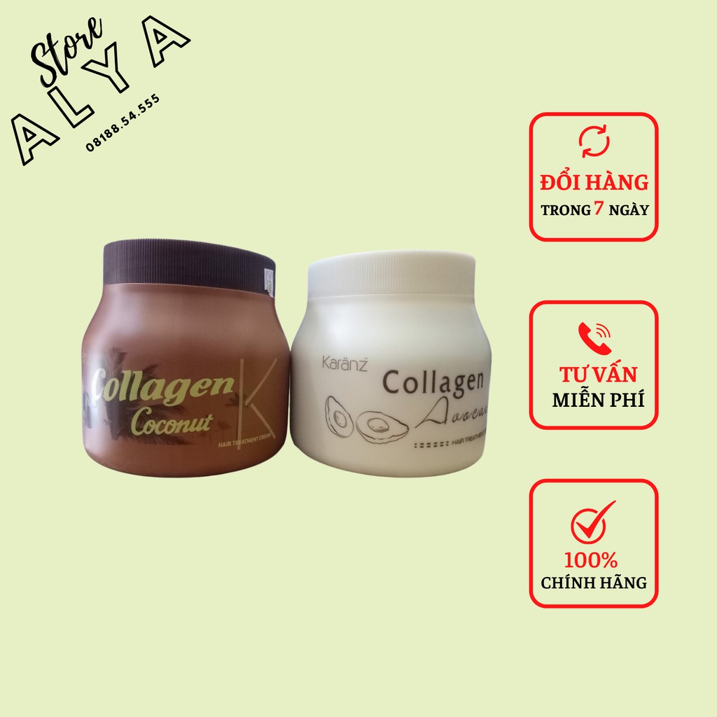Kem Hấp Ủ Dừa Karanz Collagen Coconut, Avocado 1000ml| Phục Hồi Tóc, Giúp Tóc Siêu Mềm Mượt .