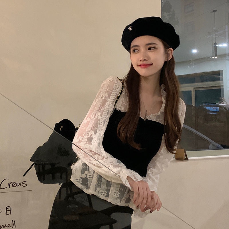 COZOK Áo Tay Dài Cổ Chữ v Dáng Ôm Dễ Phối Đồ Thời Trang Hàn Quốc