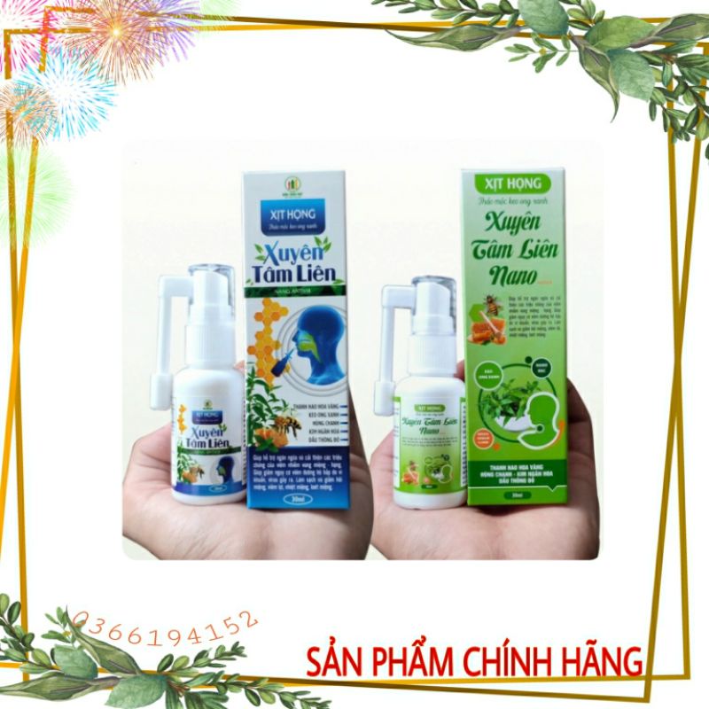 Xịt họng Xuyên Tâm Liên Nano thảo mộc keo ong xanh