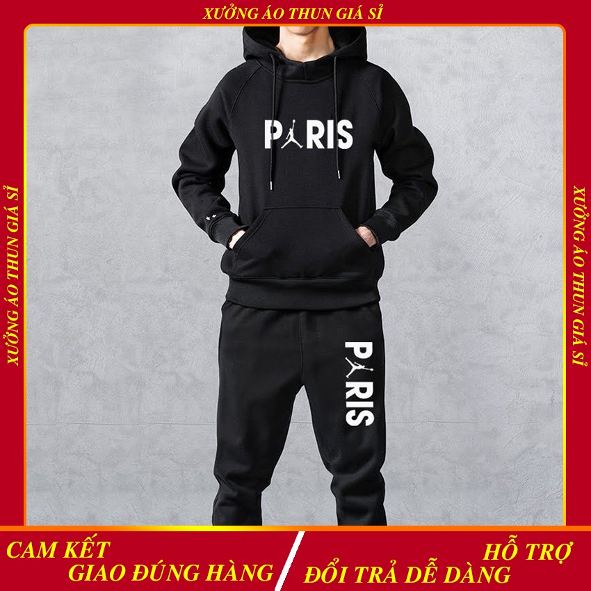 Đồ bộ nam | Set áo hoodie + quần  Jogger Paris | Xưởng áo thun giá sỉ
