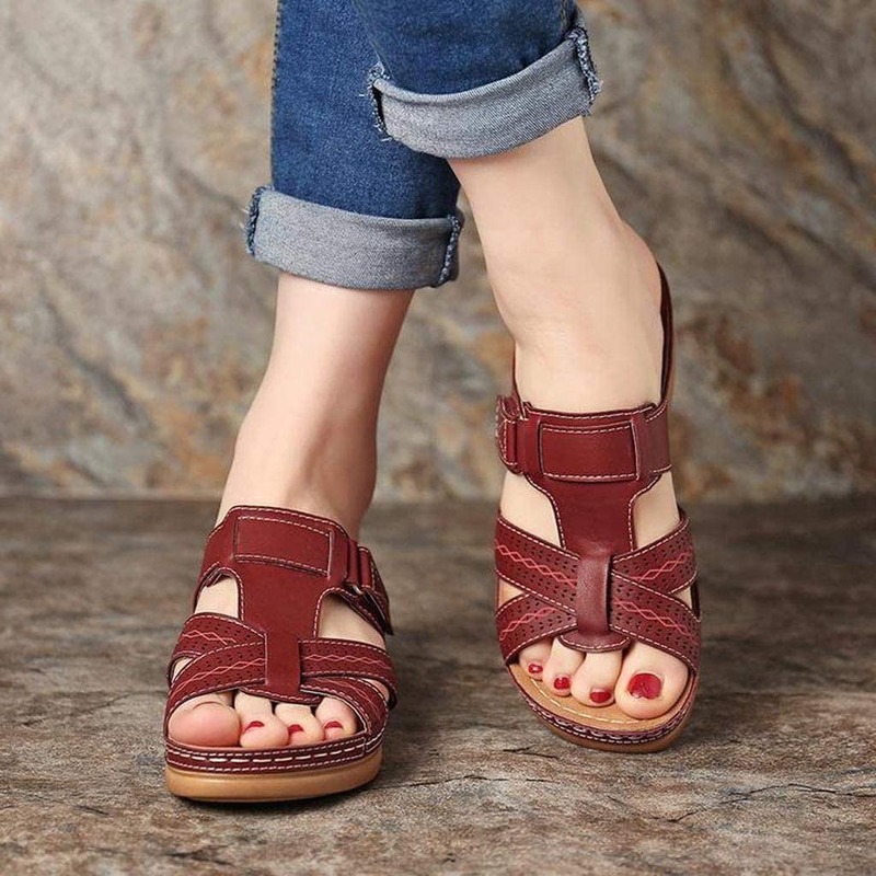 Dép Sandal Xỏ Ngón Thời Trang Nữ Thiết Kế Đế Xuồng Chống Trượt