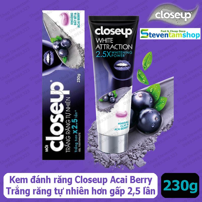 Kem đánh răng Closeup Aicai Berry 230g