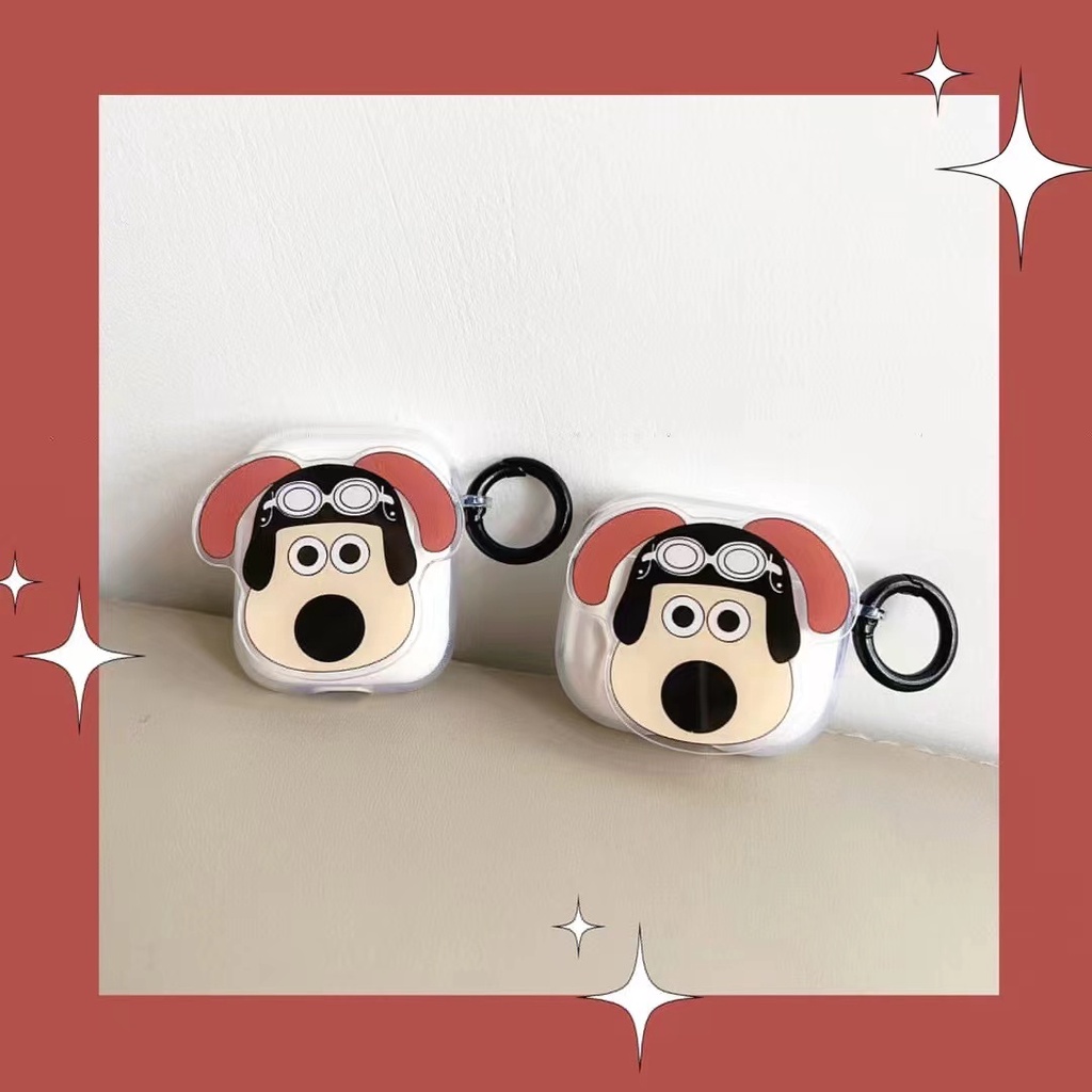 Vỏ Bảo Vệ Hộp Sạc Tai Nghe Bluetooth AirPods 1 2 pro 3 2021 gen3 Bằng Silicon Tpu Trong Suốt Họa Tiết Chú Chó Dễ Thương