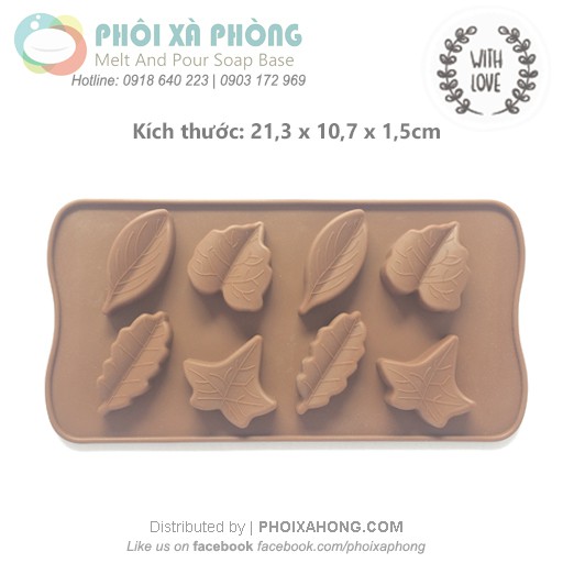 Khuôn Silicon 08 Chiếc Lá