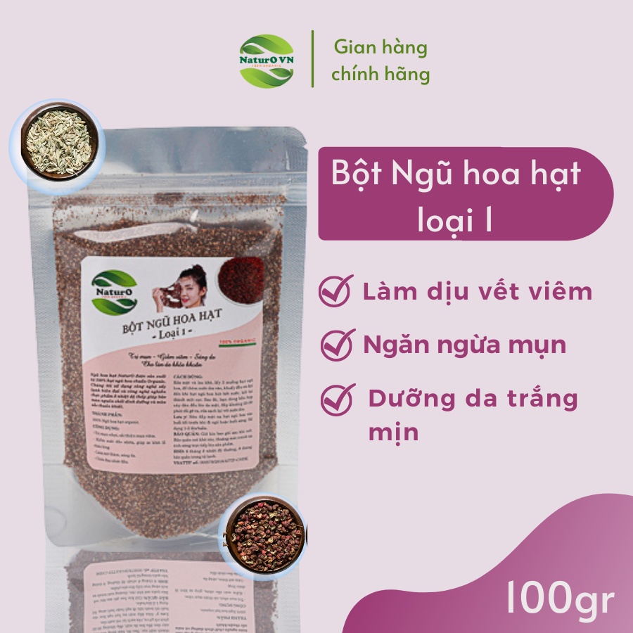 100GR Hạt Ngũ Hoa Mặt Nạ Ngũ Hoa NaturO VN ( Ngũ Hoa Hạt, Hạt Đình Lịch ) HNH01