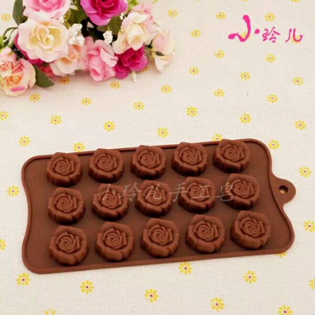 Khuôn socola silicone hoa hồng