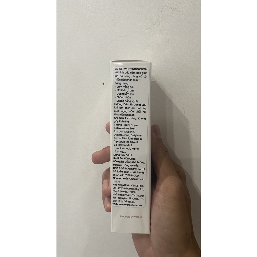 Kem Tươi Verdet: VERDET WHITENING CREAM MADE IN KOREA, Bật tông rõ rệt, cho mọi loại da