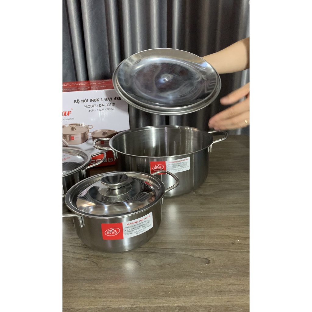 Bộ nồi Inox Sky Star Cao cấp dùng được cho mọi loại bếp