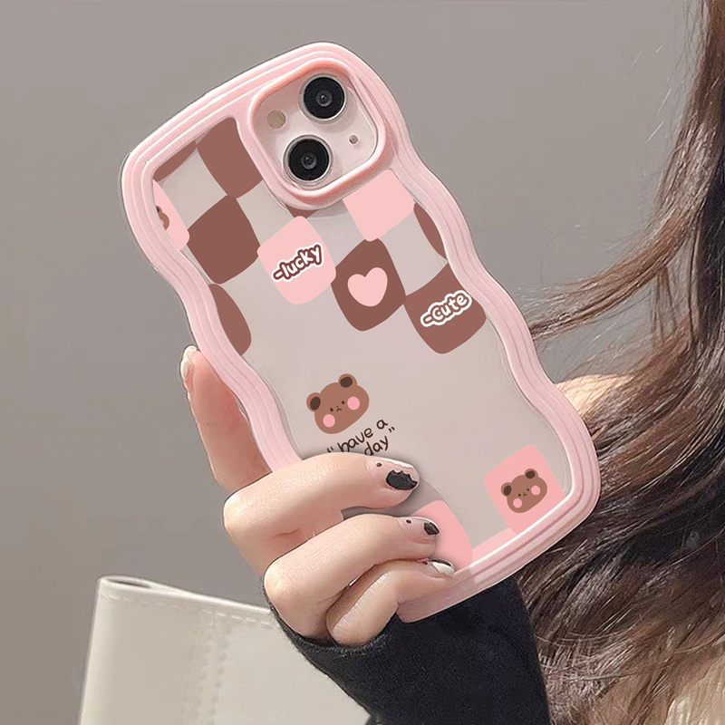 Suntaiho ốp lưng iphone Ốp điện thoại mềm trong suốt in hình gấu thích hợp cho iPhone 11 Pro 13 12 Pro Max X XS Max XR 7 8 Plus