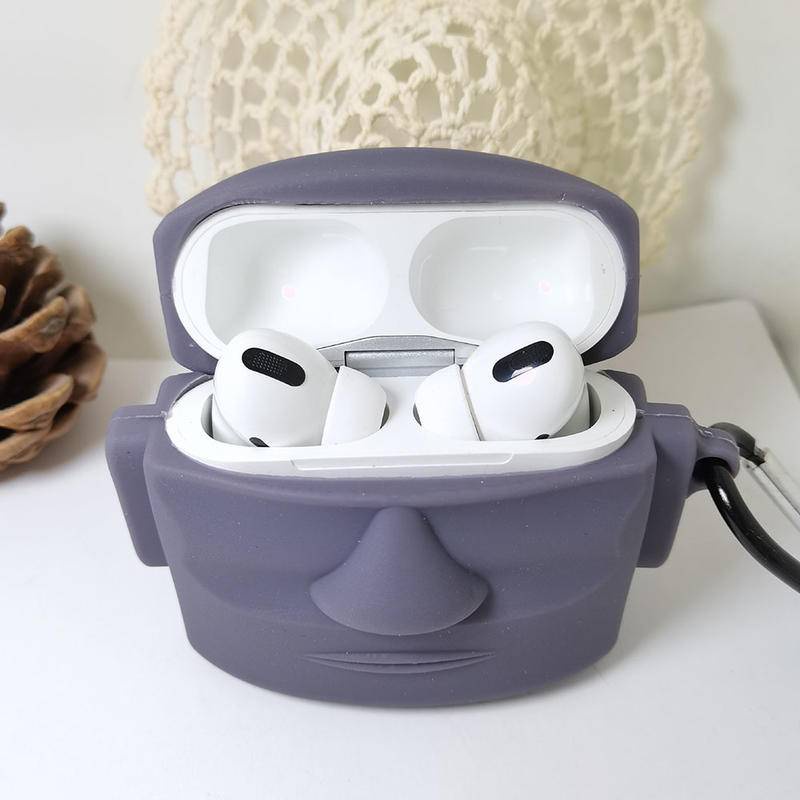 Vỏ Bảo Vệ Hộp Sạc Tai nghe không dây AirPods 1 2 Pro Bằng Silicon Hình Tượng Đá Dễ Thương