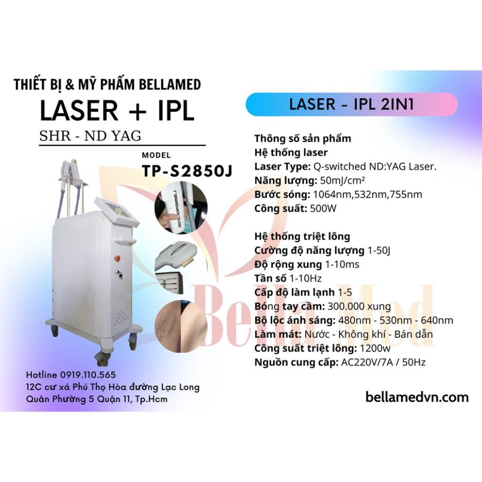 Máy triệt lông, trẻ hóa da Laser - IPL 2in1 model TP-S2850J