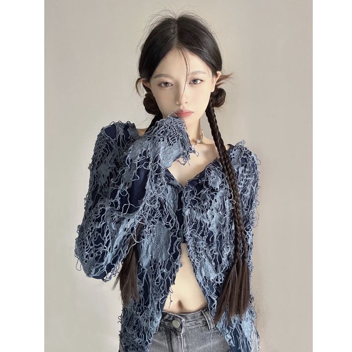 Áo Cardigan Y2k Millennium Thiết Kế Siêu Mỏng Thoáng Khí Kết Cấu Không Thể Thiết Kế Be Your Hole Princess Bar Bán Chạy Mùa