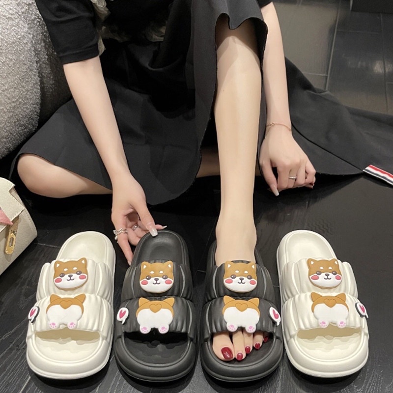 Dép Bánh Mì Nữ Gắn Hình Doraemon Dễ Thương form nhỏ tăng 1 size