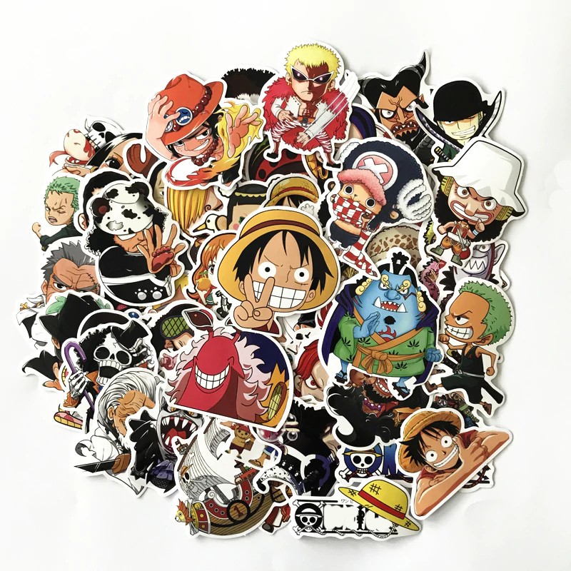 Decal dán tường trang trí các nhân vật hoạt hình sticker trong One Piece (Đảo Hải Tặc)- Dùng dán Xe, dán mũ bảo hiểm