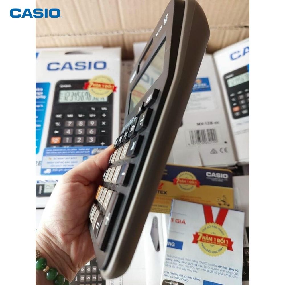 Máy Tính Casio MX-12B Sạc Pin Năng Lượng Mặt Trời Bảo Hành 7 Năm