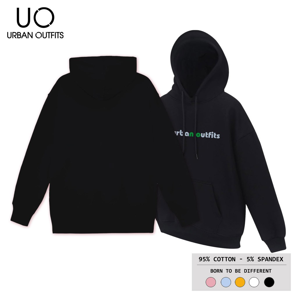 Hàng OUTLET 2 Màu HOO00 Áo Hoodie Nam Nữ Form Rộng URBAN OUTFITS In Chữ UO Thun Cotton Nỉ