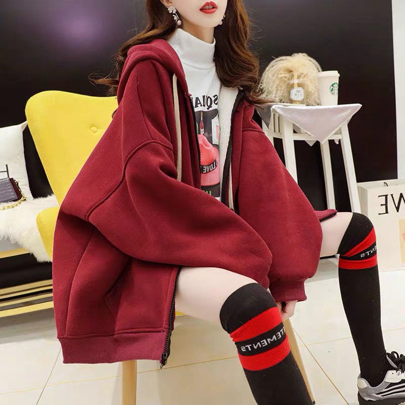 ÁO HOODIE NỮ TRƠN CAO CẤP  DÂY KÉO DỄ MẶC DỄ PHỐI ĐỒ CHỐNG NẮNG GIỮ ẤM THỜI TRANG