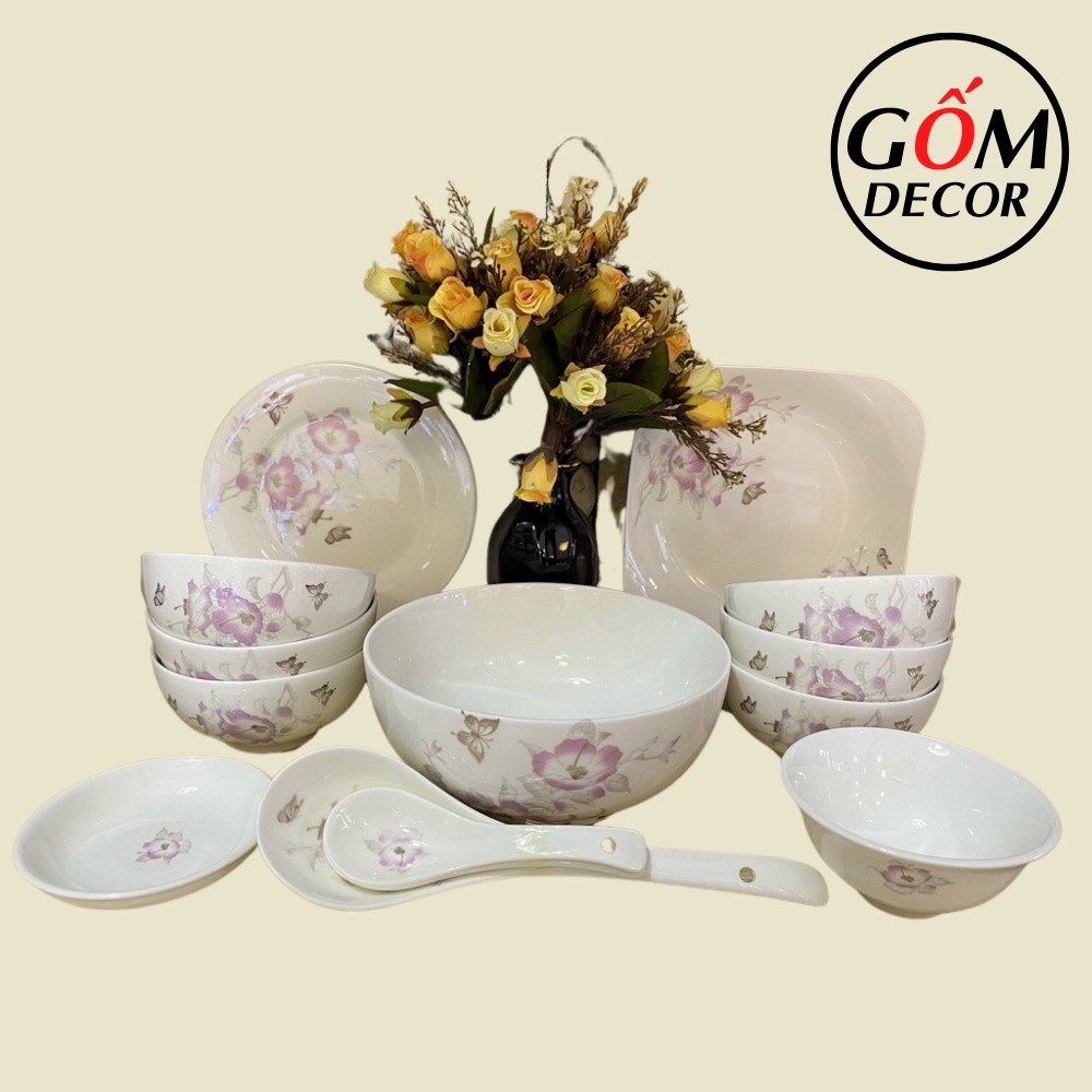 Bộ Bát Đĩa Bát Tràng Cao Cấp - Bộ Bát Ăn Cơm Sang Trọng