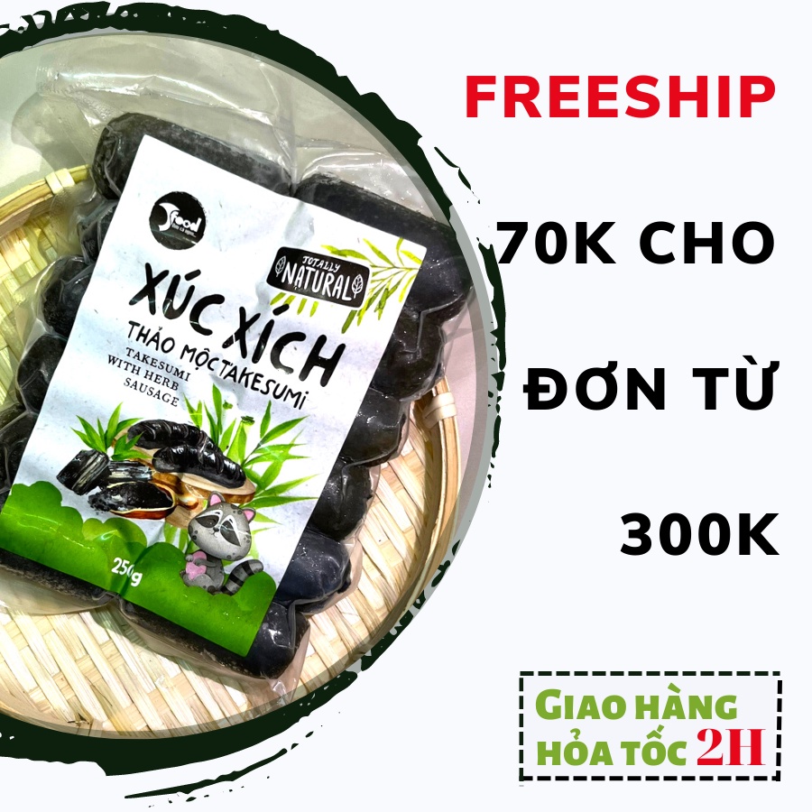 Xúc xích thảo mộc Takesumi SFOOD-Không mỳ chính-Không chất bảo quản-Tinh than tre Nhật Bản chuẩn xịn-Độc quyền tại Sfood
