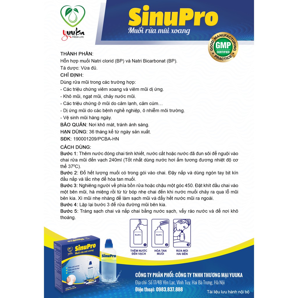 Bộ dụng cụ Muối rửa mũi xoang SinuPro (Bình rửa 240ml và 30 gói muối) | WebRaoVat - webraovat.net.vn