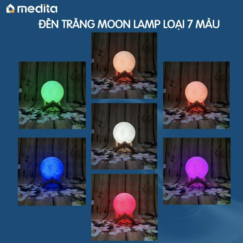 Đèn ngủ mặt trăng Moon Light 3D cảm ứng 7 màu [ đẹp mê mẩn ]