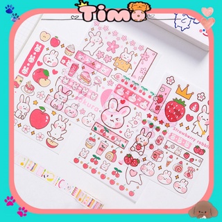 [ Set 4 Tấm ] Sticker Hình Thỏ Cute Đáng Yêu Trang Trí Sổ Mũ Bảo Hiểm ST27