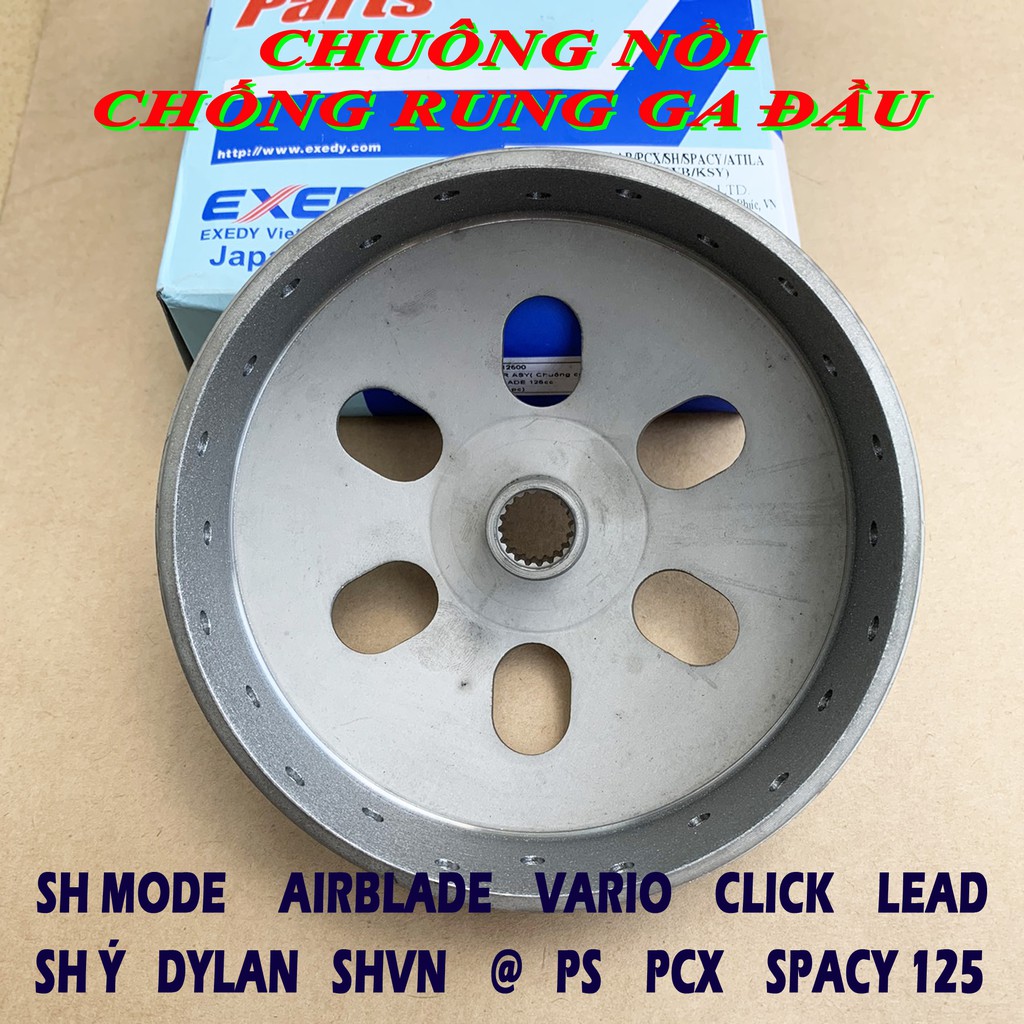 Chuông nồi chống rung cho Honda Vario AirBlade SH PCX Lead Click - Chuông khoan Exedy Nhật Bản