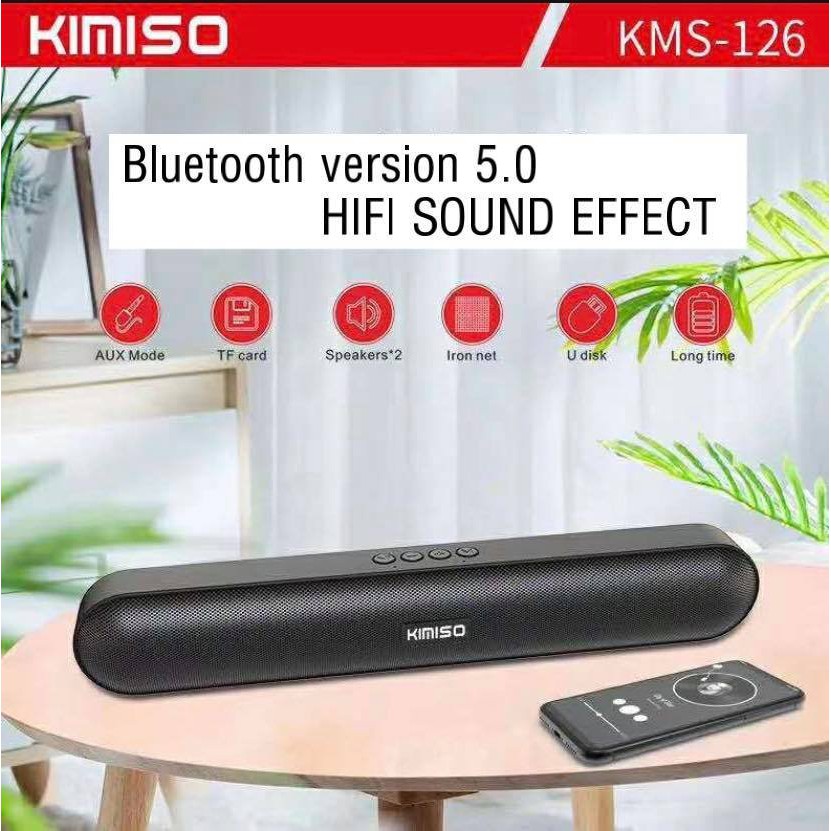 Loa Bluetooth Không Dây KIMISO KMS-126 Loa soundbar dài Bass Siêu Trầm Âm thanh sống động Chất Lượng Cao bảo hành 12thag