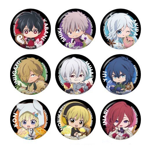Huy hiệu IN HÌNH Kemono Jihen Văn phòng thám tử quái vật anime chibi dễ thương tiện lợi